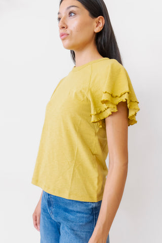 Nation Macy Raglan Top in Antique Gold