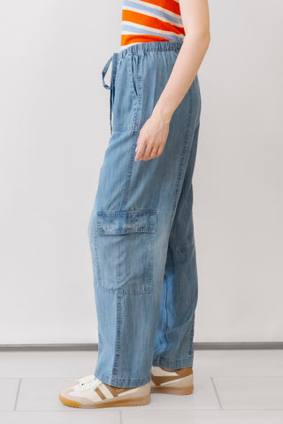 Elan Chambray Cargo Pants