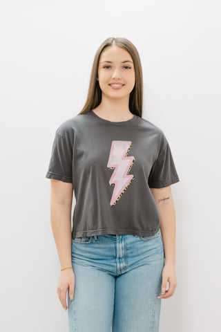 ALL US Leopard Lighting Strick Wide Boy Tee