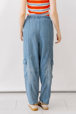 Elan Chambray Cargo Pants