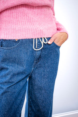 DAZE Madison Mid Rise Wide Leg Moonlight Jeans