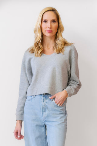 NATION Wyatt Oversized V-Neck Sweatshirt