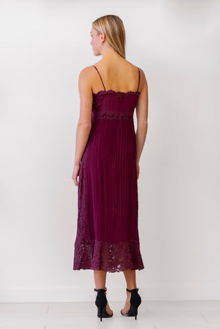 FARM Rio Pleated Slip Dress in Purple