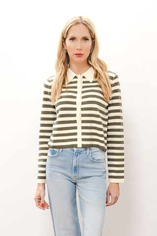 THML Striped Cardi w/ Collar