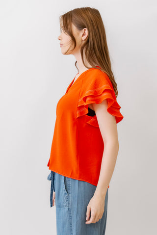 Current Air Flutter Sleeve Blouse