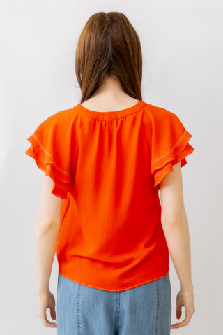 Current Air Flutter Sleeve Blouse