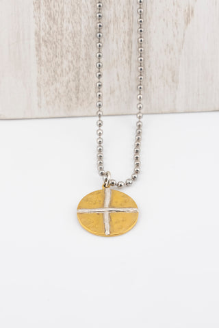 AMY LEA Round Brass & Sterling on Ball Chain