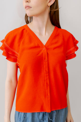 Current Air Flutter Sleeve Blouse