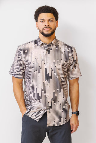 MIZUMI Printed Shirt in Beige