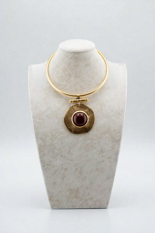 YOCHI Round Stone Choker Necklace