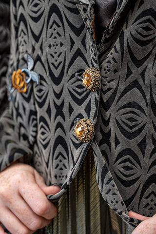 PETIT POIS Goth Victorian Shawl Collared Blazer