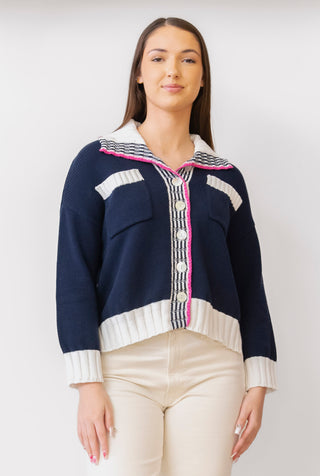 ZAKET AND PLOVER Collared Cardigan