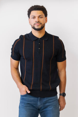 BEN SHERMAN Jacquard Stripe Polo