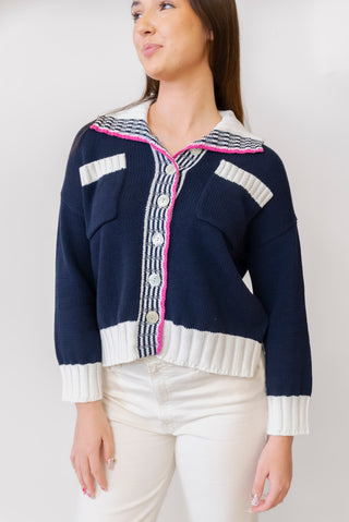 ZAKET AND PLOVER Collared Cardigan