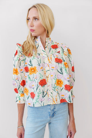 Floral Ruffle Blouse