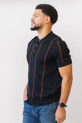 BEN SHERMAN Jacquard Stripe Polo_alt