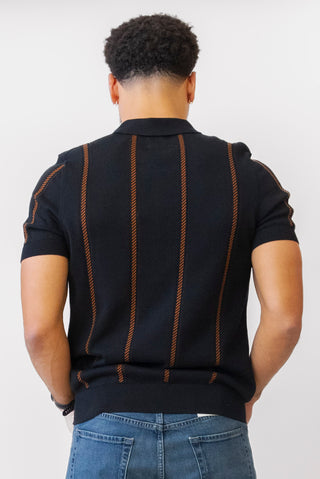 BEN SHERMAN Jacquard Stripe Polo_back