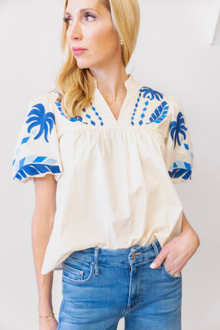 THML Palm Pattern Blouse