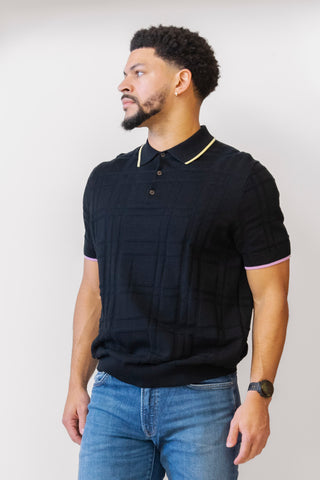 BEN SHERMAN Tartan Polo in black