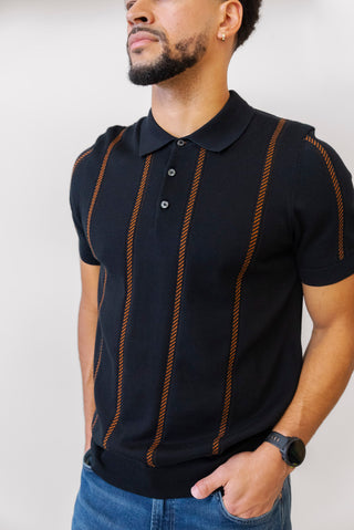 BEN SHERMAN Jacquard Stripe Polo