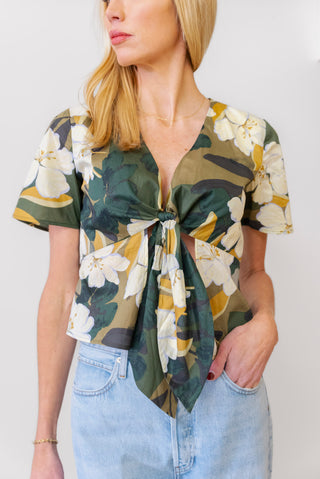 RAILS Tia Tie Blouse in Plumerias