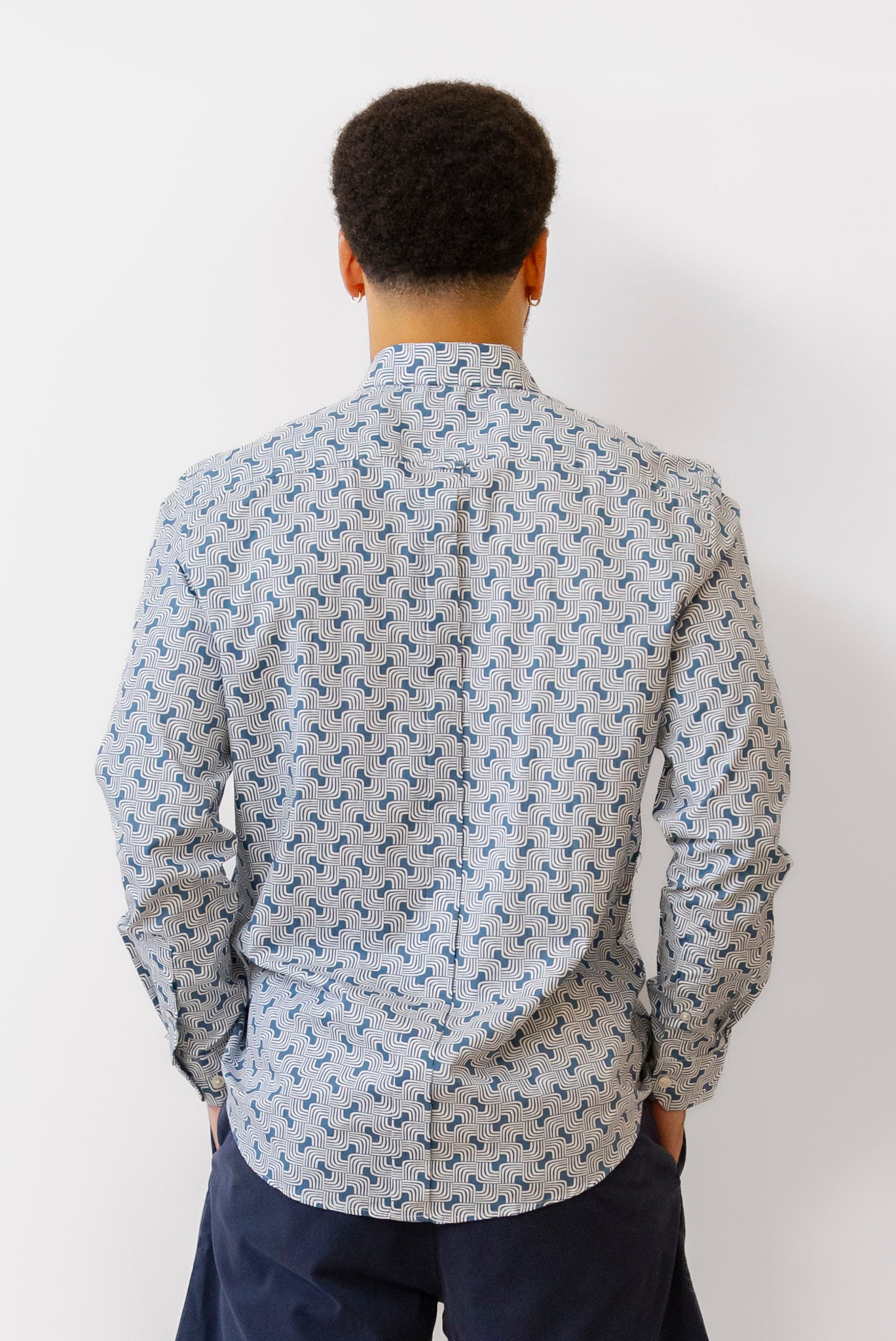 Ben Sherman Men's Linear Print Long Sleeve Shirt Ben Sherman Men's Linear Print Long Sleeve Shirt