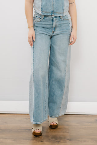DAZE Wanderer Mid Rise Palazzo Jeans