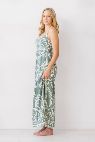 Z Supply Tazz Midi Dress in Green Palm