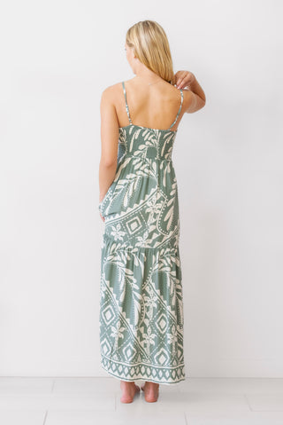 Z Supply Tazz Midi Dress in Green Palm