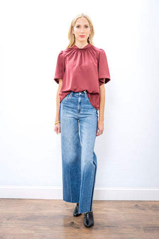 DAZE Far Out High Rise Wide Leg Tuxedo Jeans