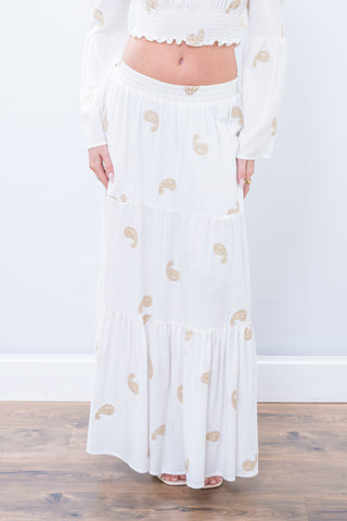 Apricot Paisley Skirt