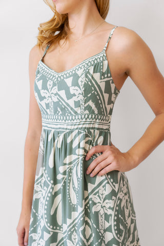 Z Supply Tazz Midi Dress in Green Palm