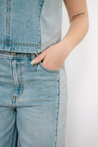 DAZE Wanderer Mid Rise Palazzo Jeans