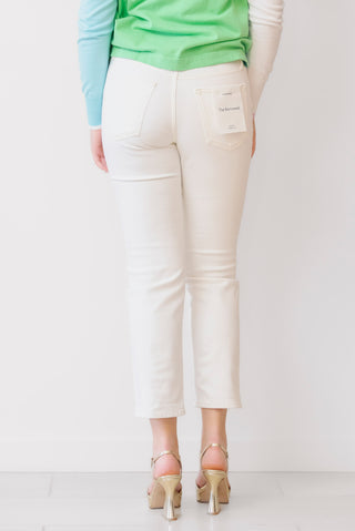 FRAME Borrowed Jean in white