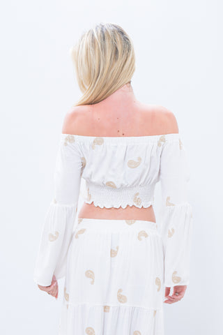 Apricot Paisley Top