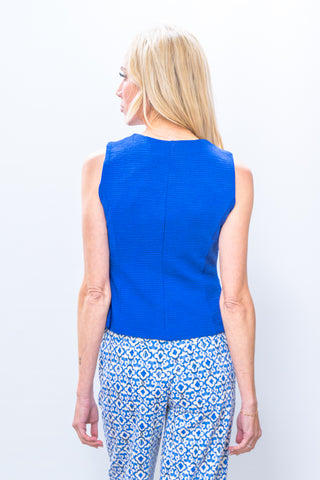 ICHI Textured Blue Vest