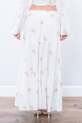 Apricot Paisley Skirt