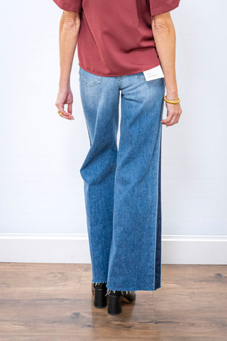 DAZE Far Out High Rise Wide Leg Tuxedo Jeans