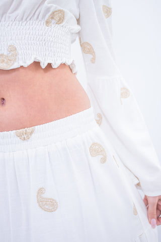 Apricot Paisley Skirt