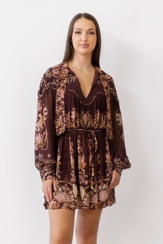 Farm Rio Bella Knotted Neckline Mini Dress