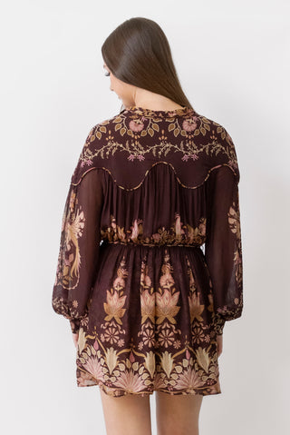 Farm Rio Bella Knotted Neckline Mini Dress