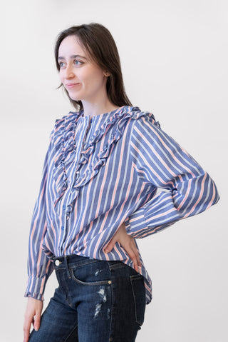 The Shirt Lindsay Shirt Pink/ Blue Stripe