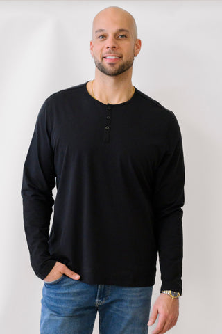 UNTUCKIT Ecosoft Black Henley