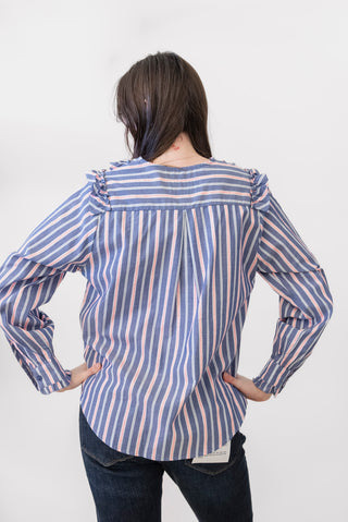 The Shirt Lindsay Shirt Pink/ Blue Stripe