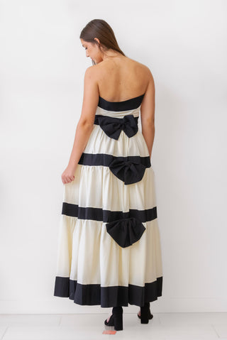 BEULAH Strapless Striped Dress