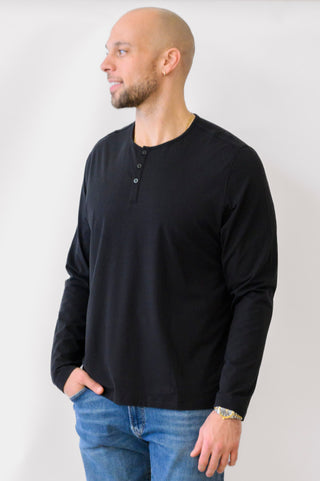 UNTUCKIT Ecosoft Black Henley