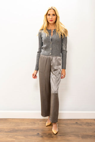 LUCY PARIS Elton Crystal Button Up Cardi