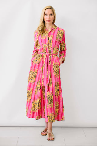 GUADALUPE Luciana Tibet Dress in Fuchsia