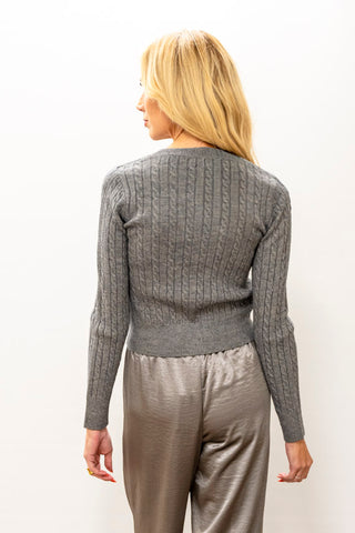 LUCY PARIS Elton Crystal Button Up Cardi