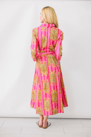 GUADALUPE Luciana Tibet Dress in Fuchsia